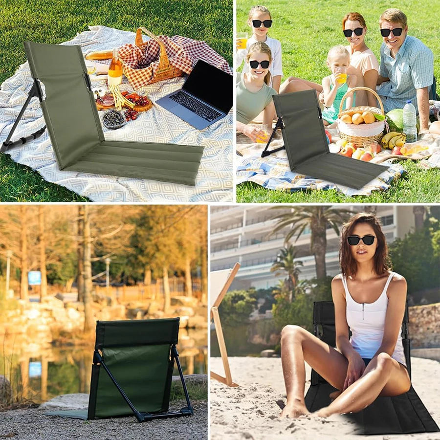 Foldable Camping Chair — Portable Outdoor Seating with Backrest
