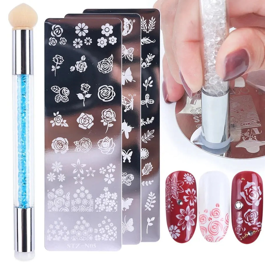 Full Beauty Nail Stamping Set — Professional Polish Transfer Kit