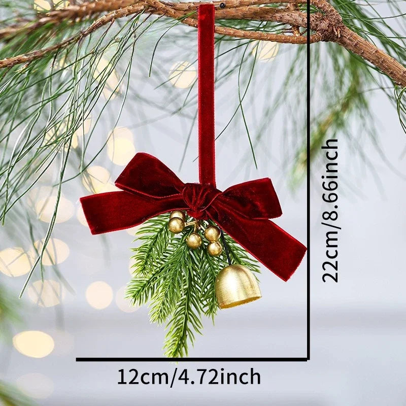 Christmas Wind Chime Ornament — Pinecone and Bell Hanging Decor