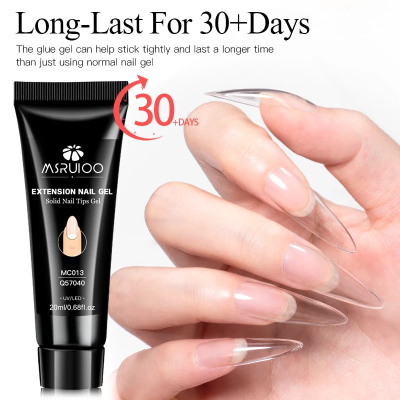 MSRUIOO Solid Nail Glue Gel — Long Lasting Adhesive for Press On Nails