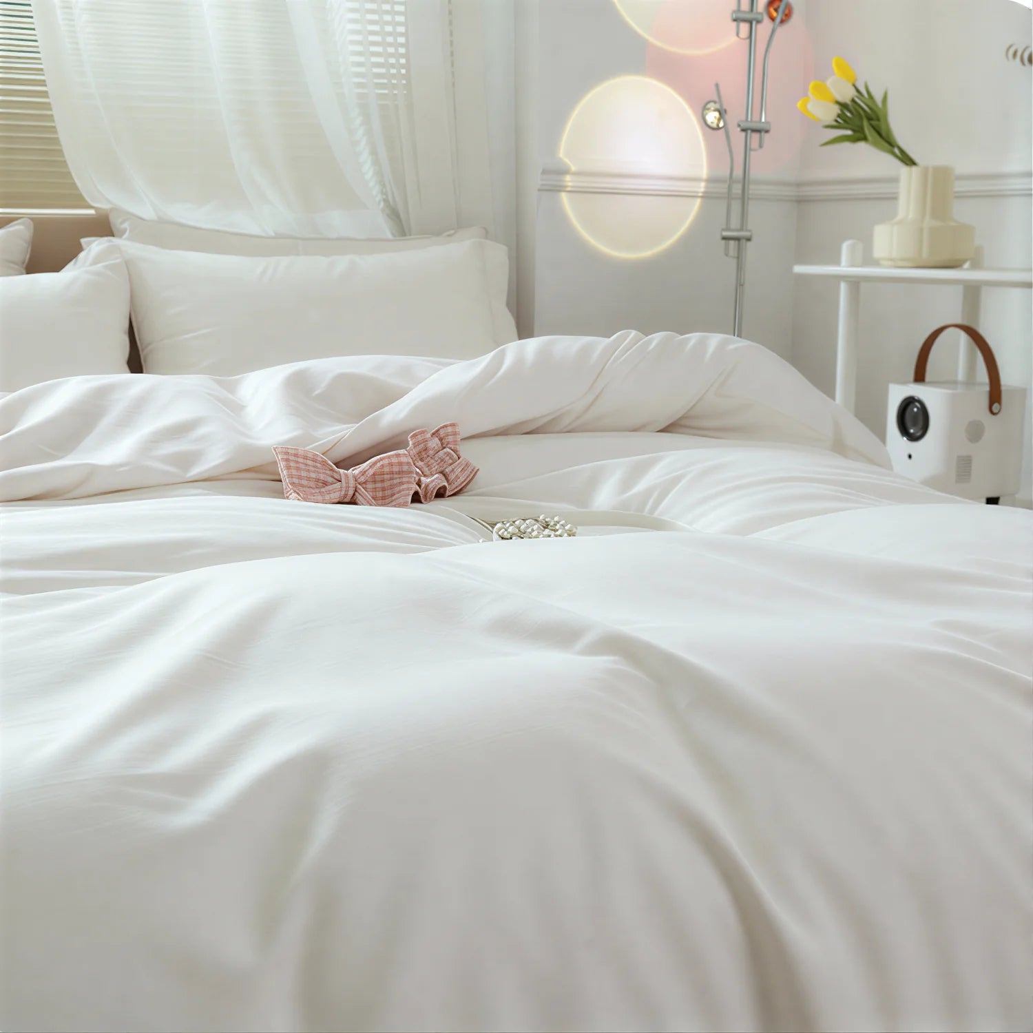 Ultra Soft Solid Color Bedding Set — Breathable Duvet Cover & Pillowcase Kit