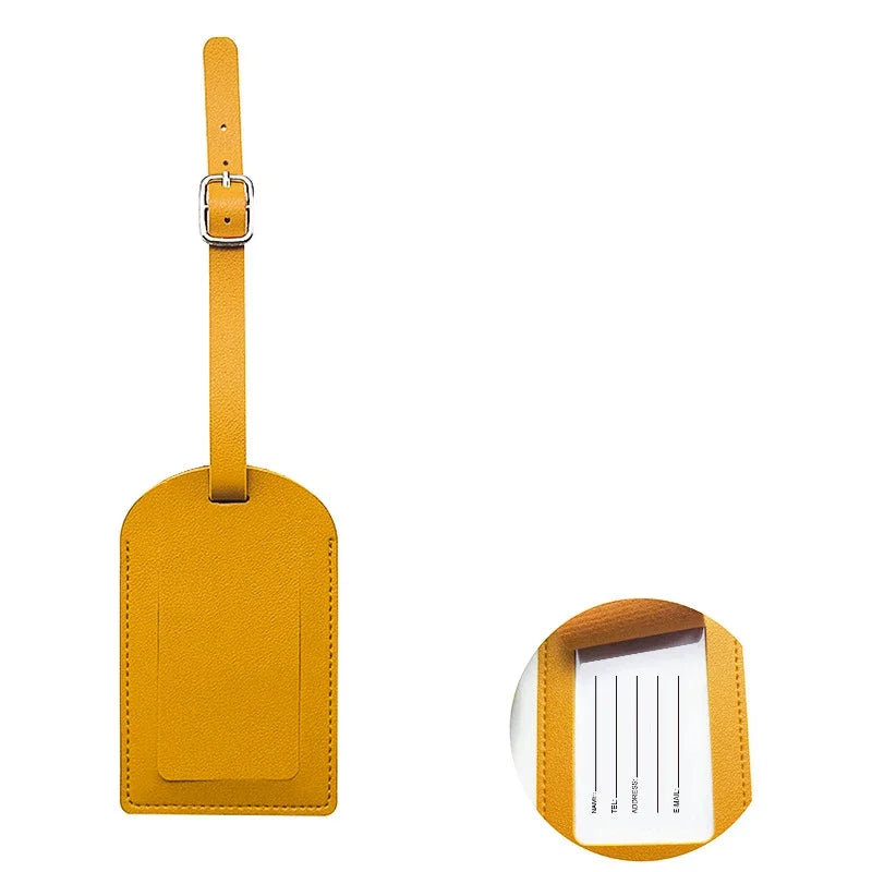 CEXIKA PU Leather Luggage Tag — Durable Suitcase Identifier & ID Holder