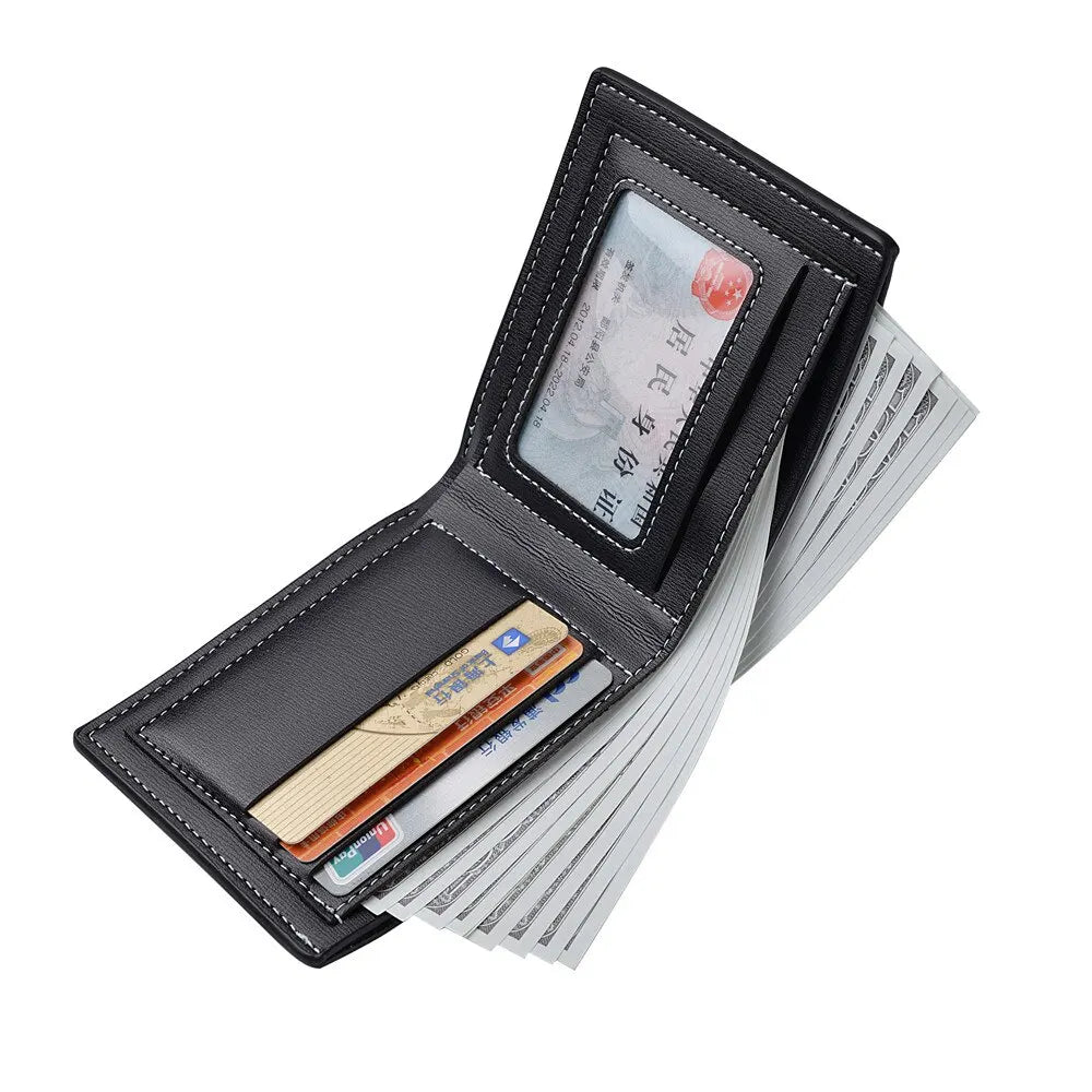 DEABOLAR Men's PU Leather Wallet — Slim Folding Card Holder