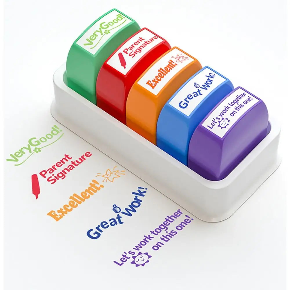 Teacher Auto-Refilling Stamp Set — Classroom Grading & Signature Kit
