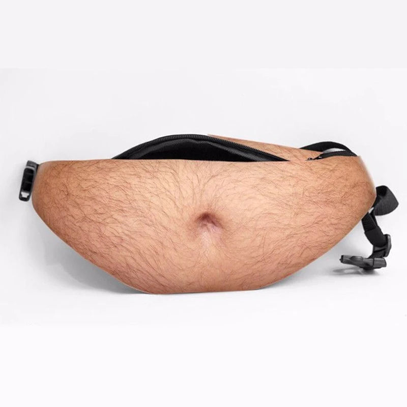 Funny Novelty Fake Belly Waist Pack — Humorous Simulation Dad Bod Gag Gift