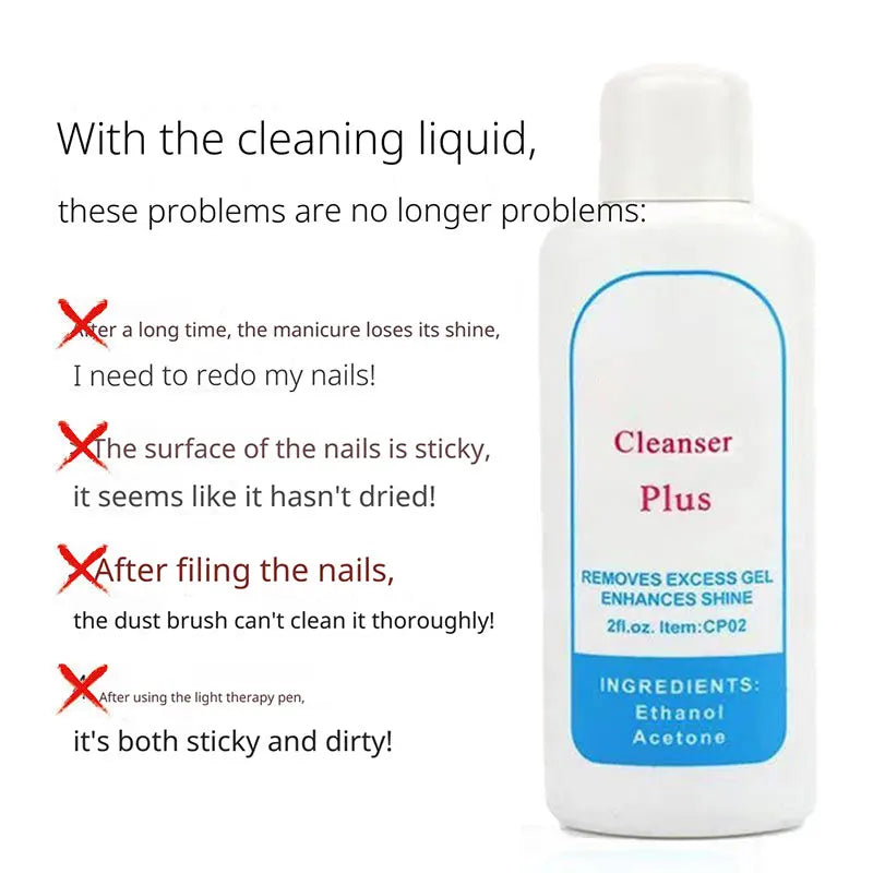 Gel Polish Remover Cleanser — Professional Nail Art Cleaning Liquid, 60ml