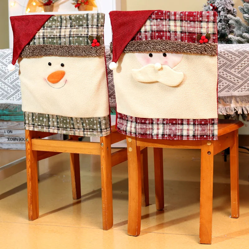 Christmas Character Dining Chair Covers — Festive Holiday Decor for Home & Office