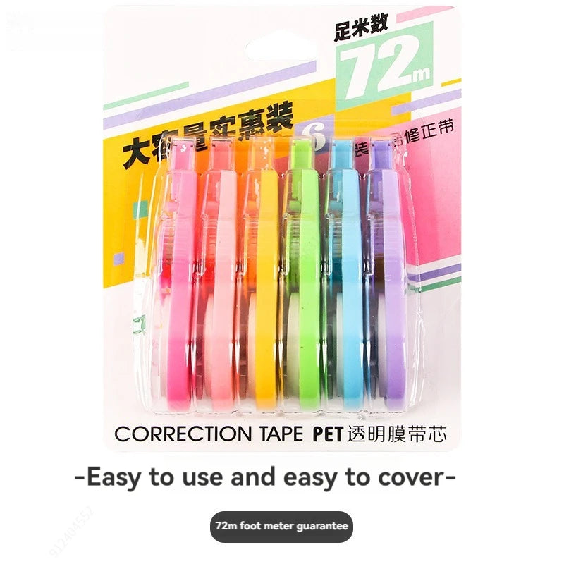 kissbuty Correction Tape 6-Pack — Large Capacity White Error Correction