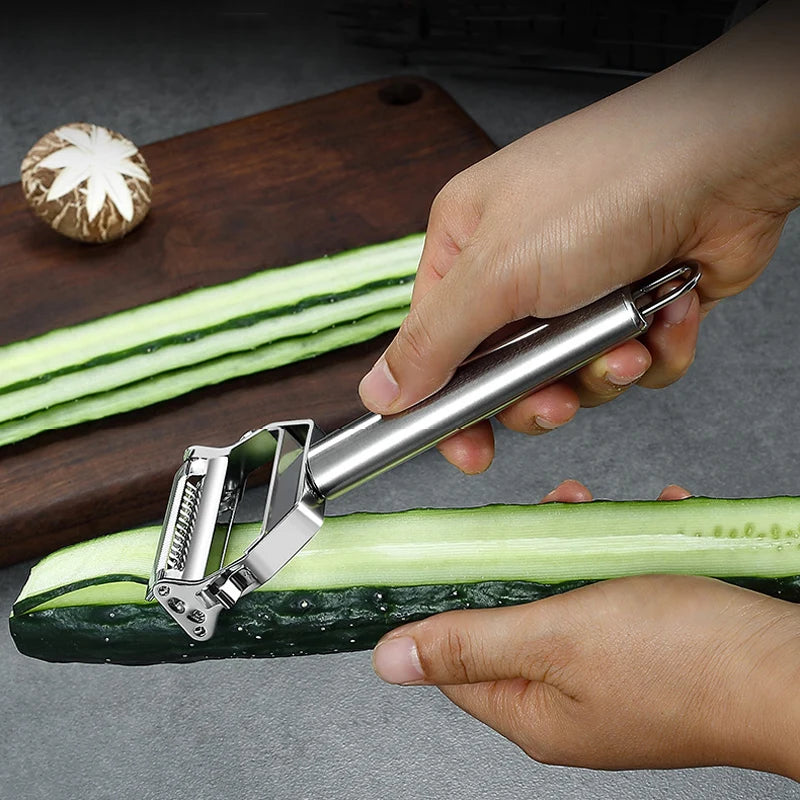 BalmyDays Stainless Steel Vegetable Peeler — 2-in-1 Slicer and Grater Tool