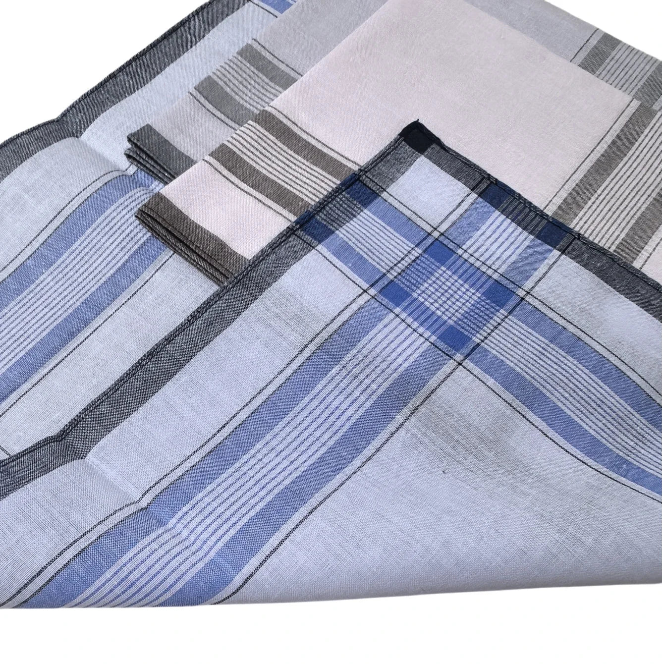 Vintage Satin Cotton Handkerchiefs — Soft Striped Design for Daily Use