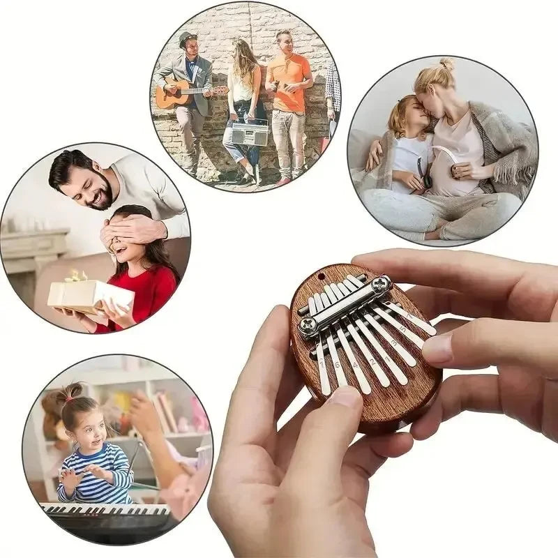 Miwayer 8-Key Mini Wooden Kalimba — Portable Thumb Piano Musical Instrument