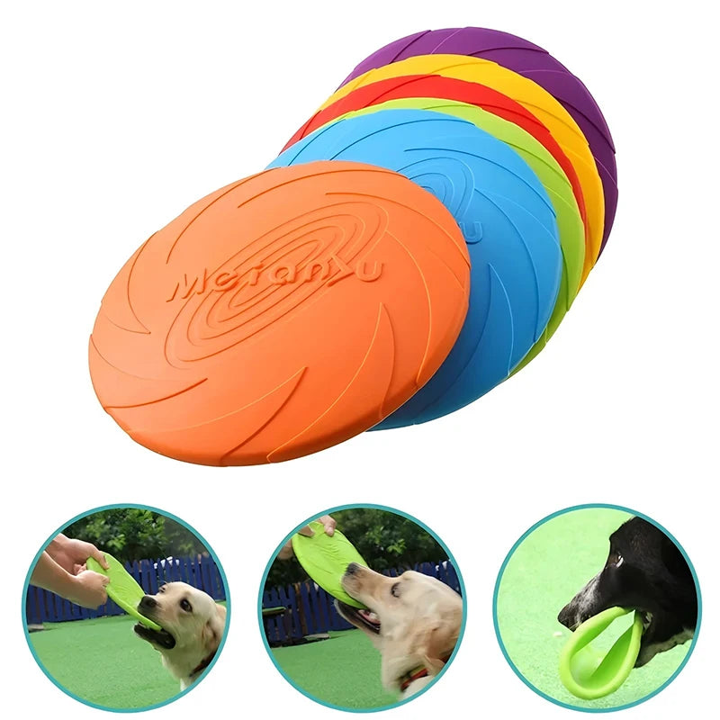Silicone Dog Flying Disc — Durable Chew Toy for Outdoor Training