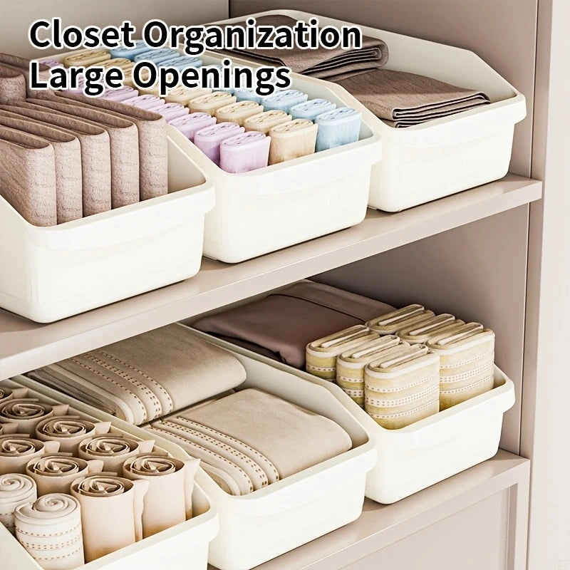 DOCOXO Closet Storage Bins — Rolling Organizer Baskets for Wardrobes