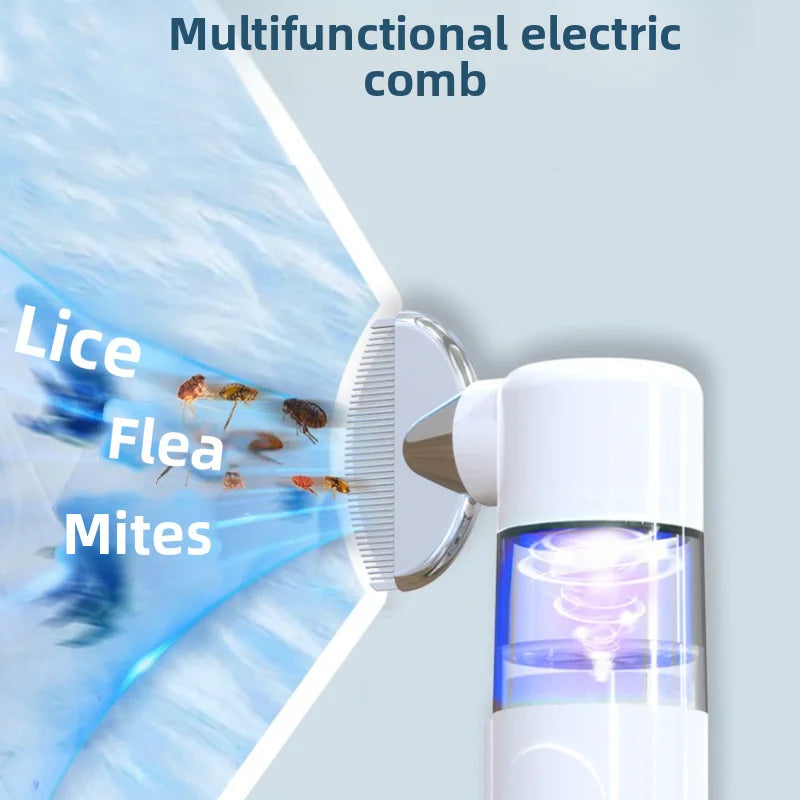 2-in-1 Electric Pet Flea Comb — Suction Grooming & Detangling Tool