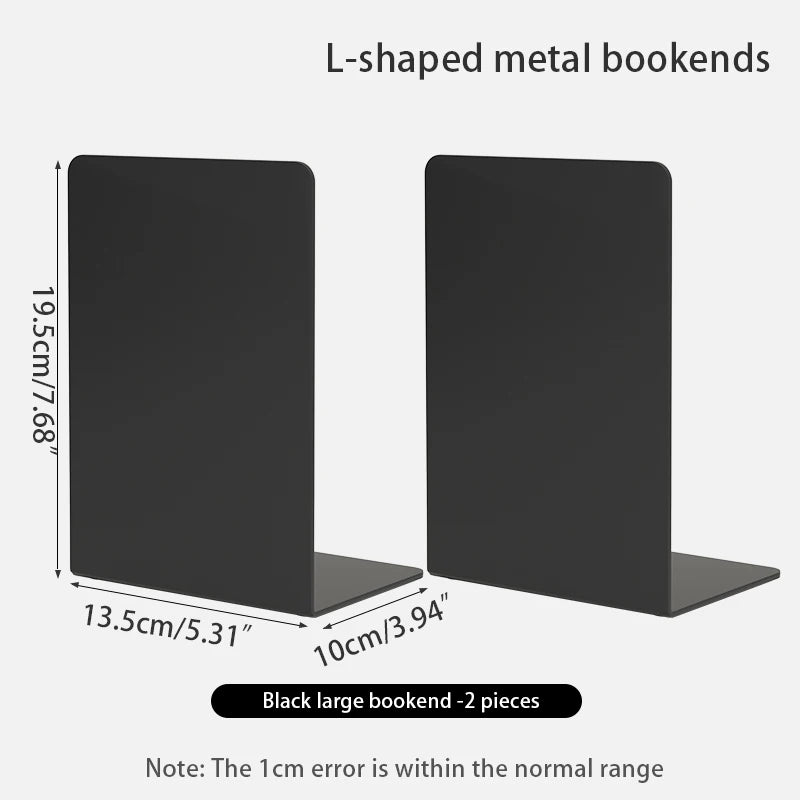 Metal Bookends — Heavy Duty Shelf Organizers for Home Office