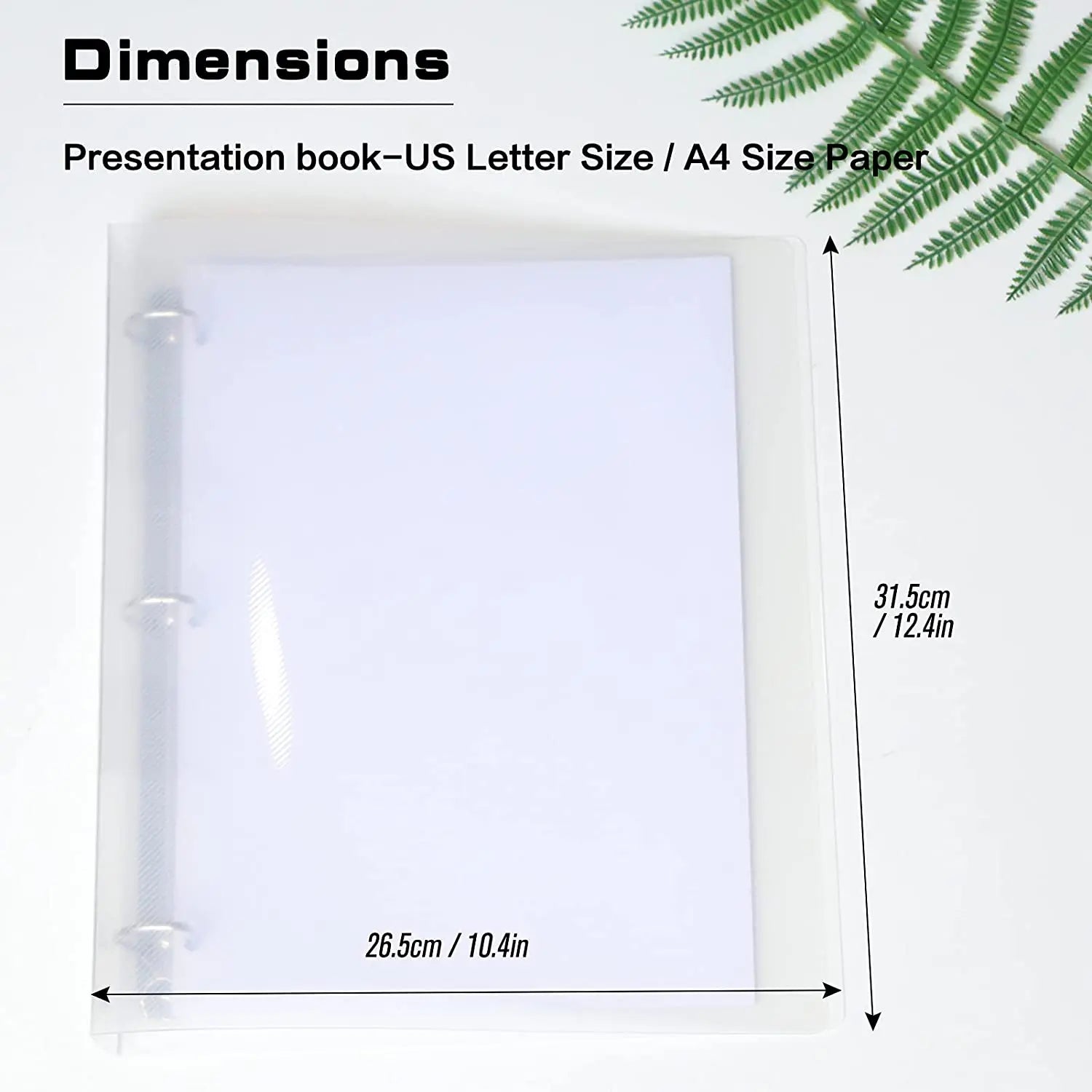 Clear 3-Ring Binder Folder — Large A4 Size Document Organizer