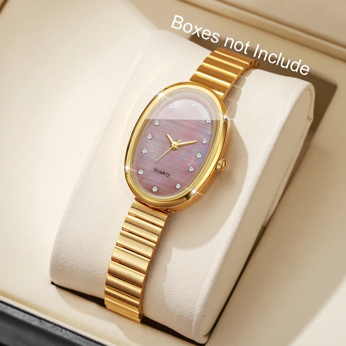 Elegant Oval Dial Women's Quartz Watch — Ultra-Thin Fashion Wristwatch