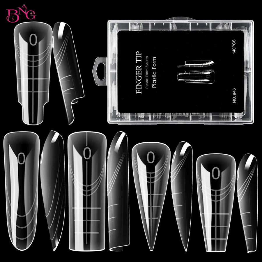 Dual Nail Forms for Poly Gel — Full Cover Manicure Extension Molds