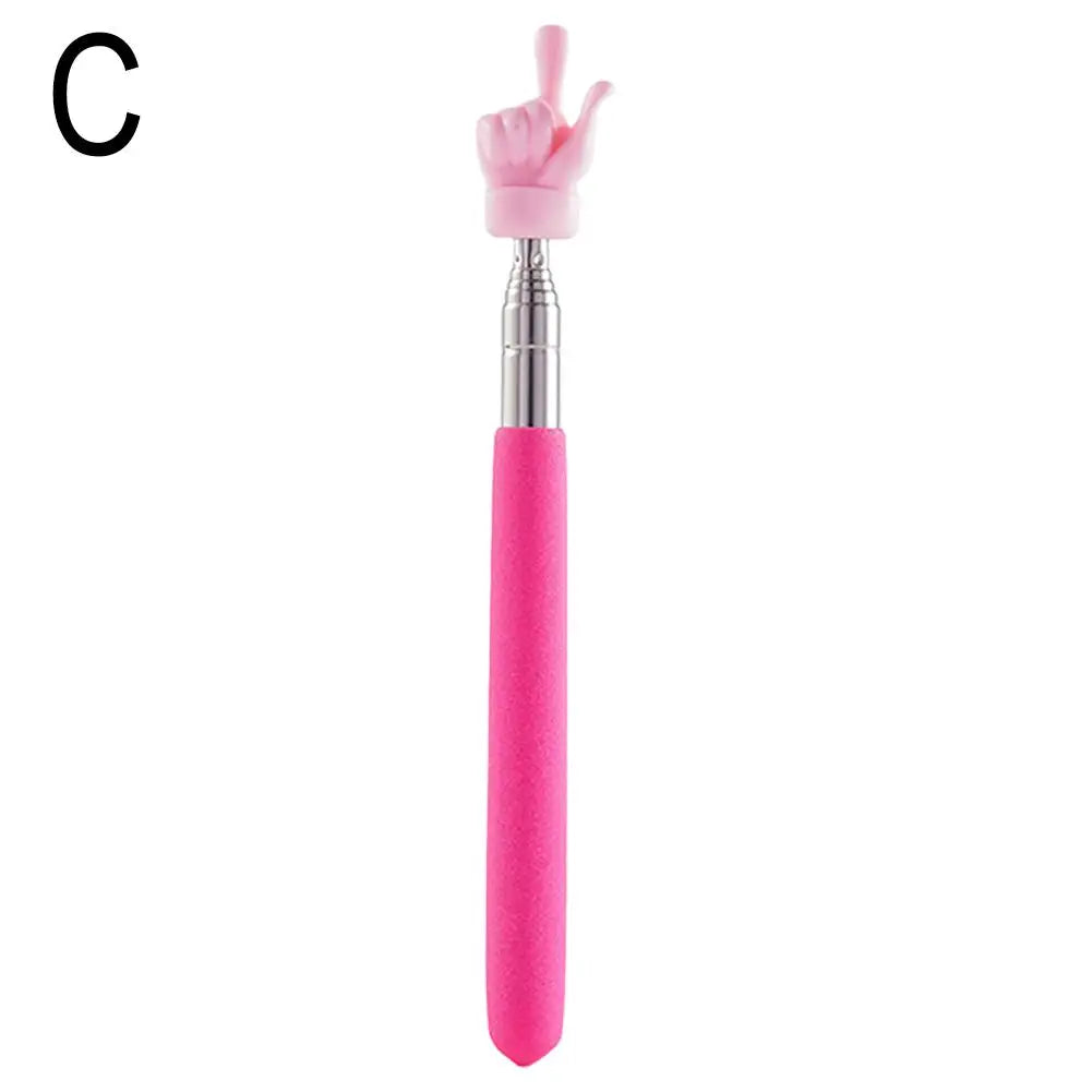Retractable Finger Design Teacher Pointer — Telescopic Stainless Steel Teaching Stick