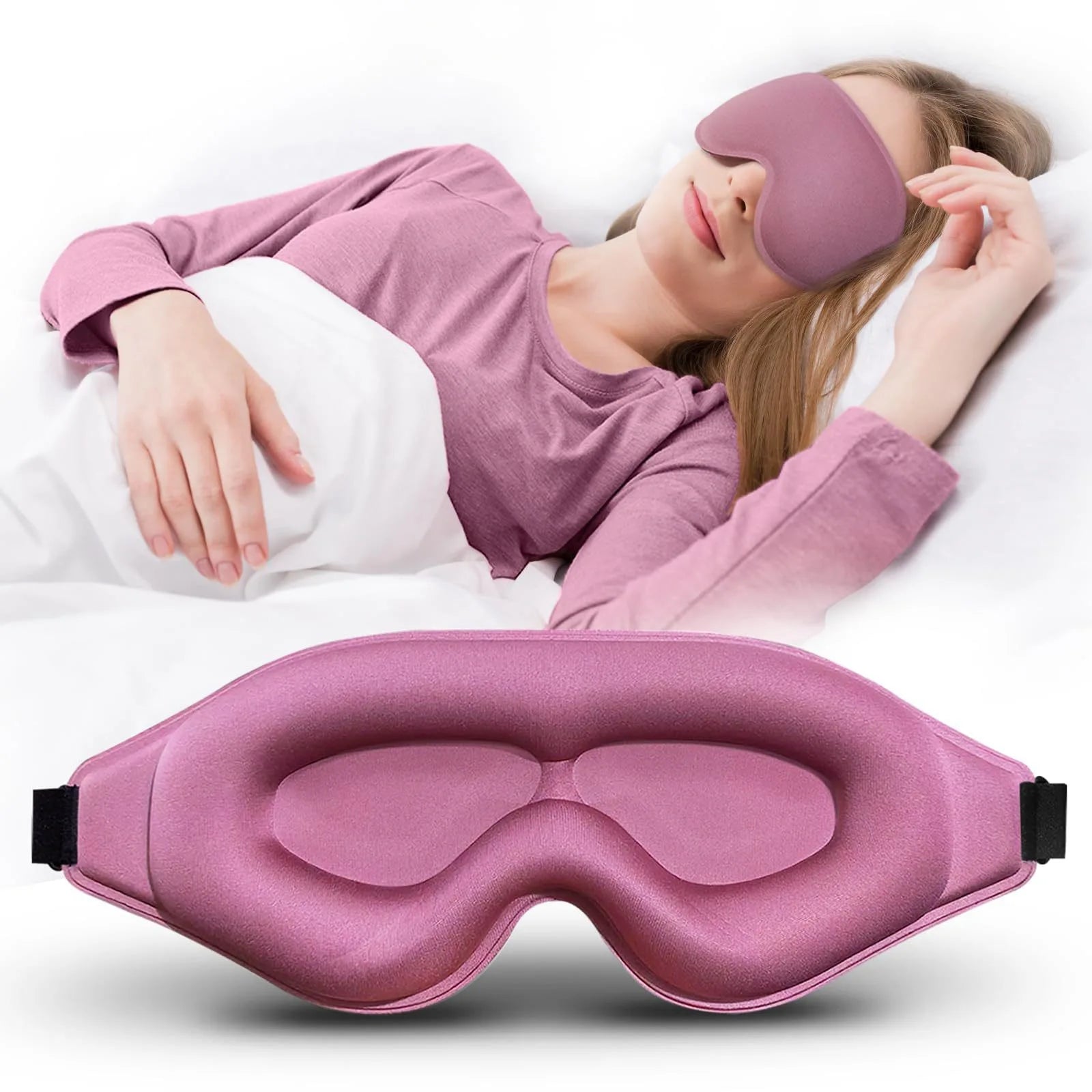 3D Memory Foam Eye Mask — Breathable Blackout Sleep Cover