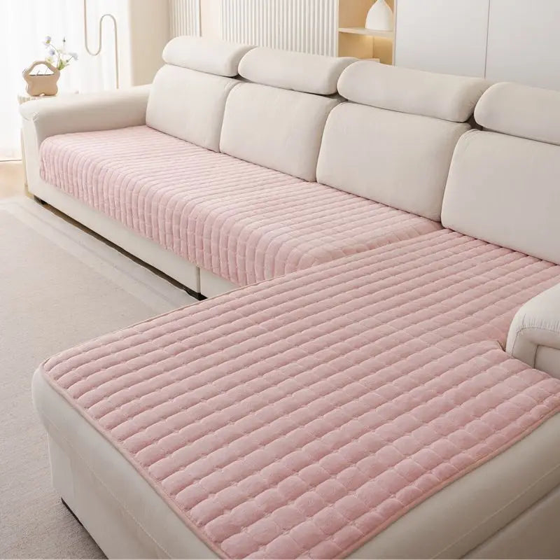 Plush Velvet Sofa Cushion — Non-Slip Soft Living Room Cover