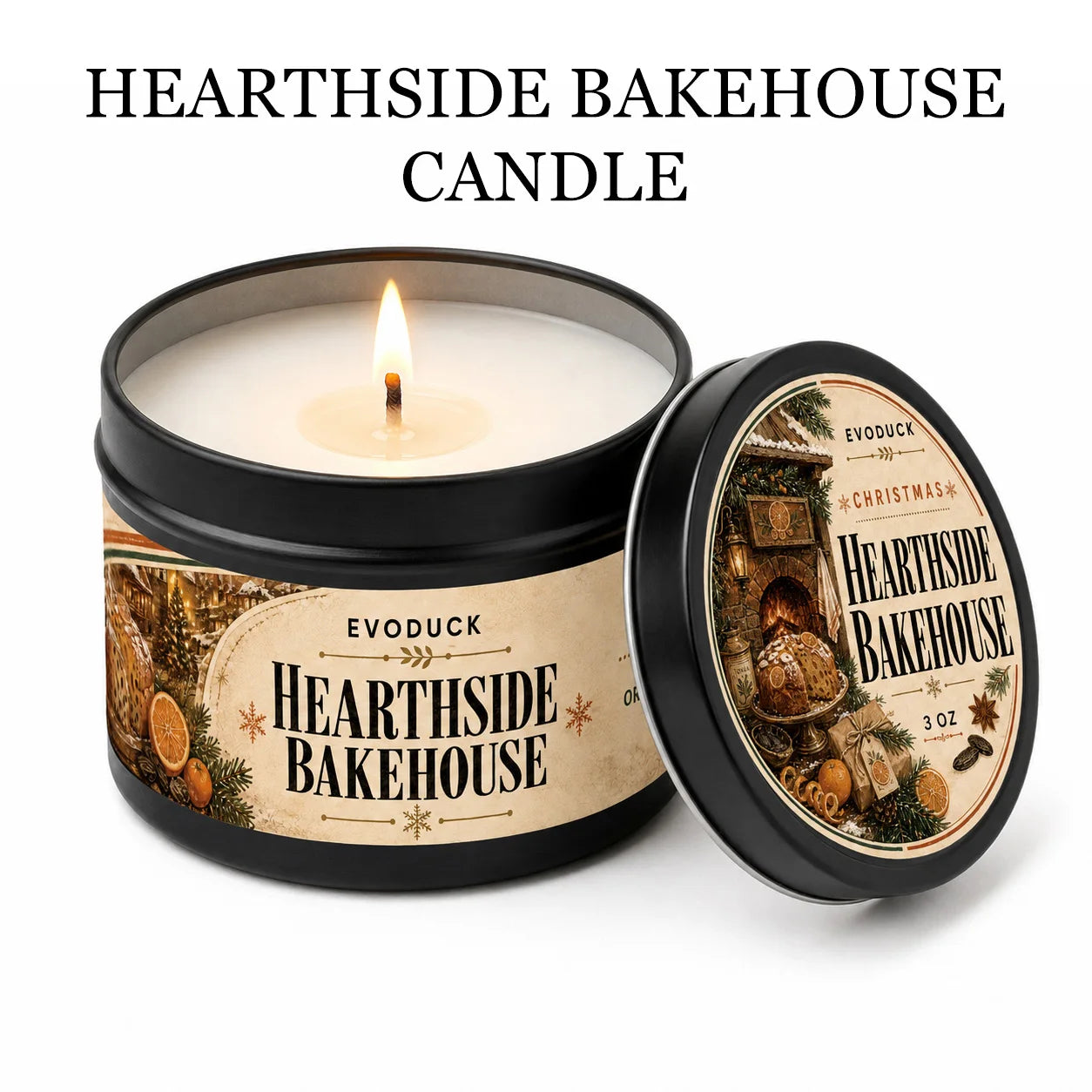 EVODUCK Cedar Amber Balsam Candle — Woodsy Pine Scented Holiday Gift