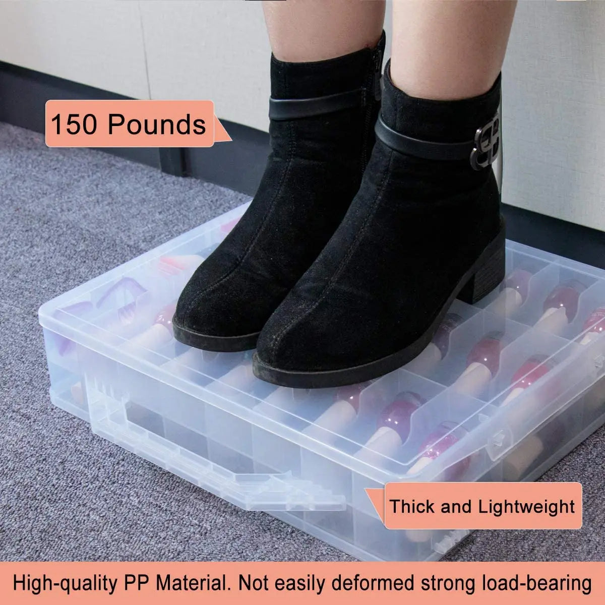 Portable Nail Polish Organizer — Double-Sided Clear Storage Case