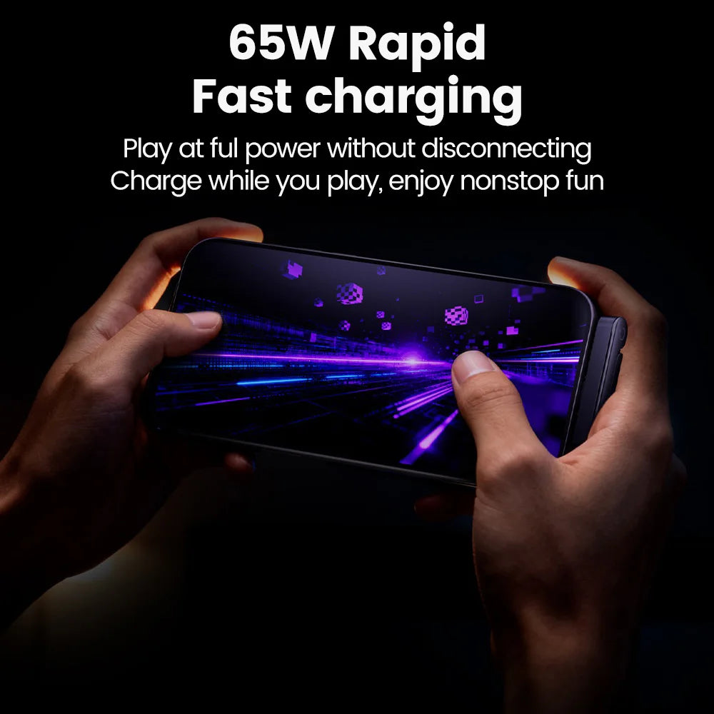 elough 65W Fast Charging Cable — 2-in-1 USB-C Data Wire with Foldable Phone Holder