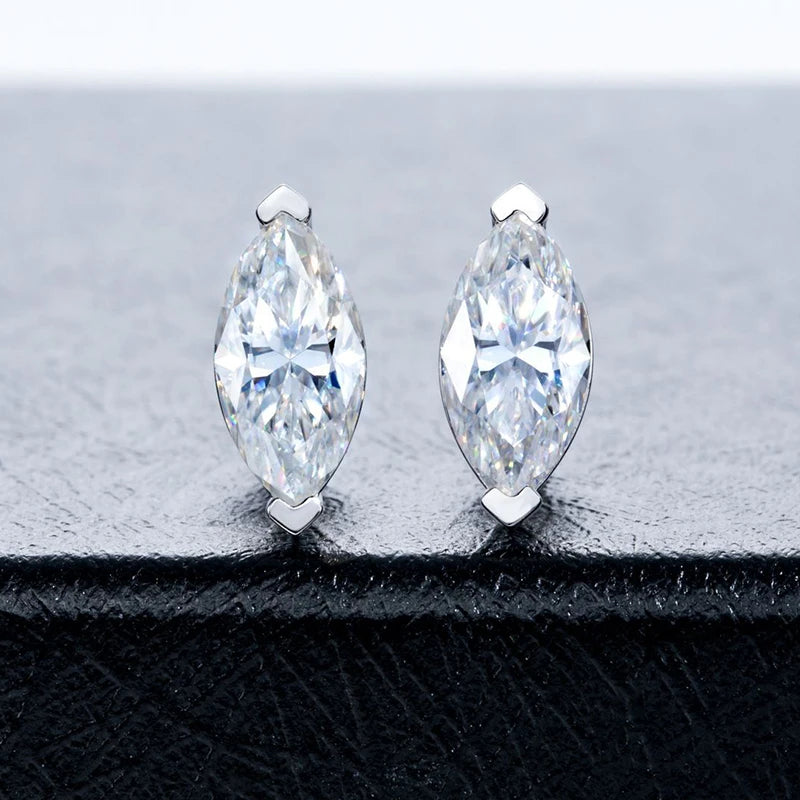 AITERNITY Moissanite Stud Earrings — Elegant S925 Silver Wedding Jewelry