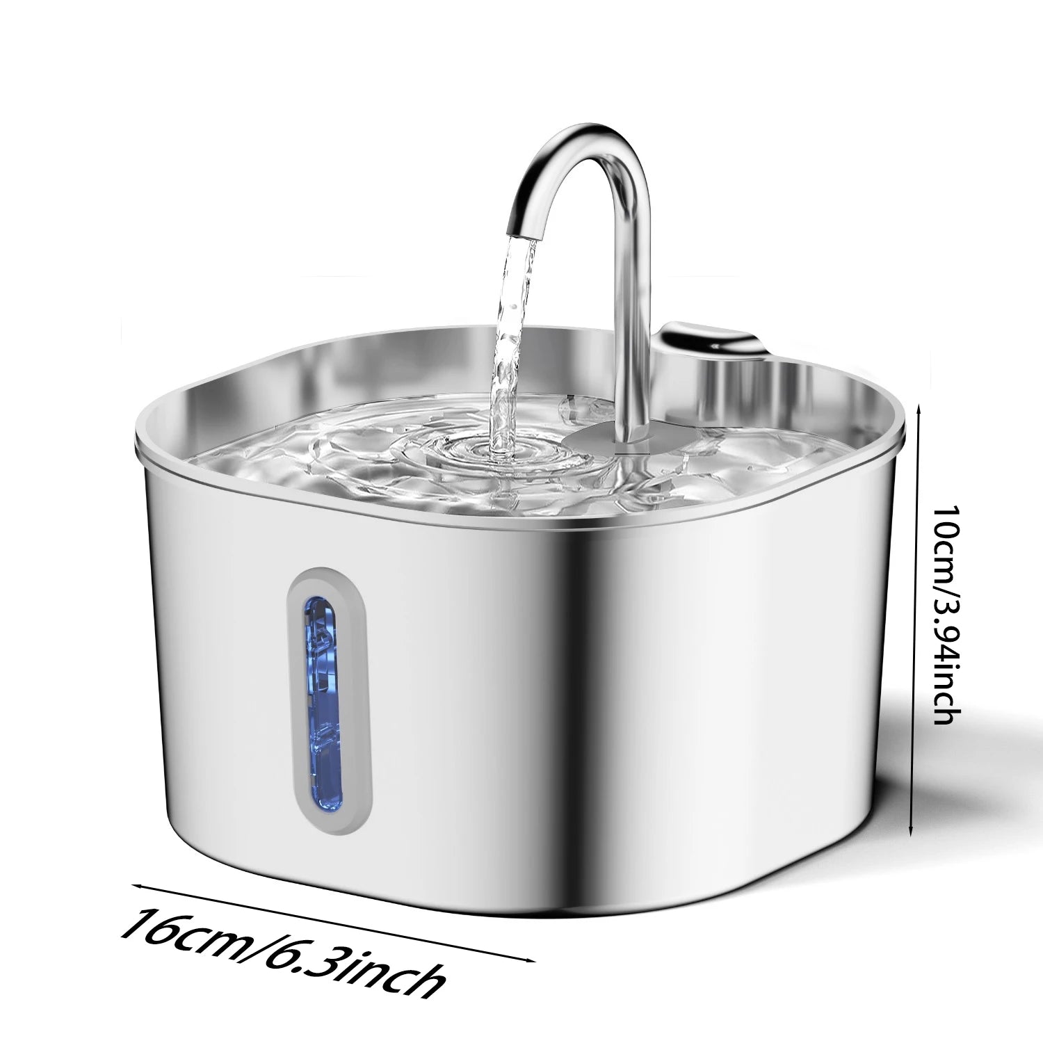 ZYfeeder Automatic Pet Water Fountain — 2.2L Stainless Steel Pet Feeder