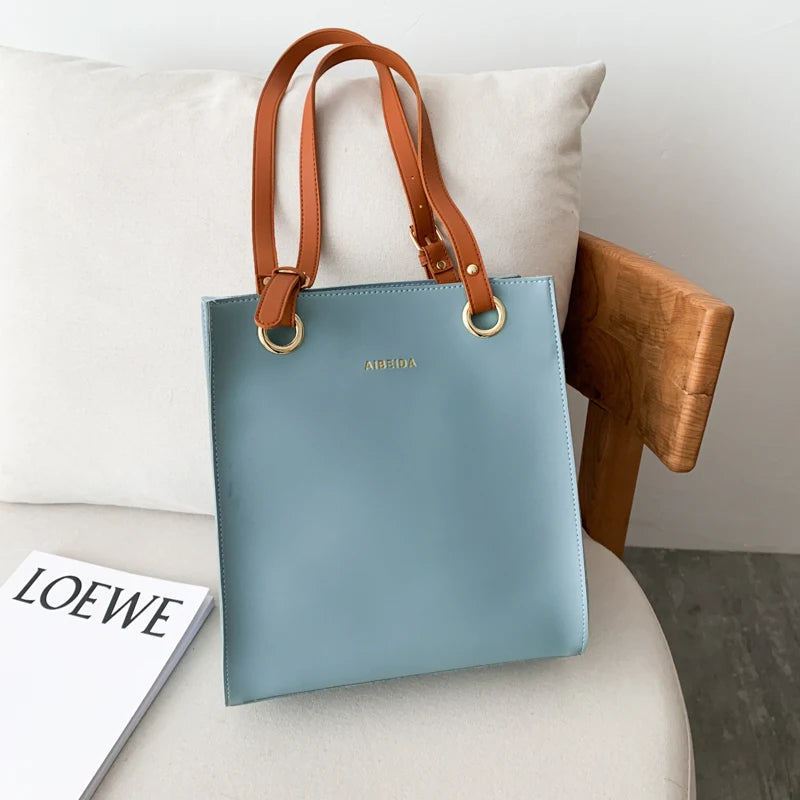 Biutefo Elegant Leather Tote Bag — Large Capacity Shoulder Handbag