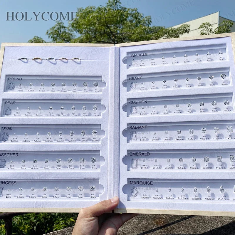 PTX Cubic Zirconia Comparison Chart — Jewelry Size & Shape Reference Kit