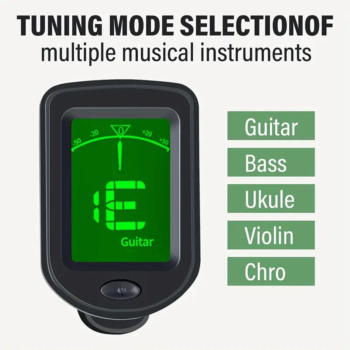 360° Rotatable Clip-On Digital Tuner — Precision Instrument Tuner with 10 Picks