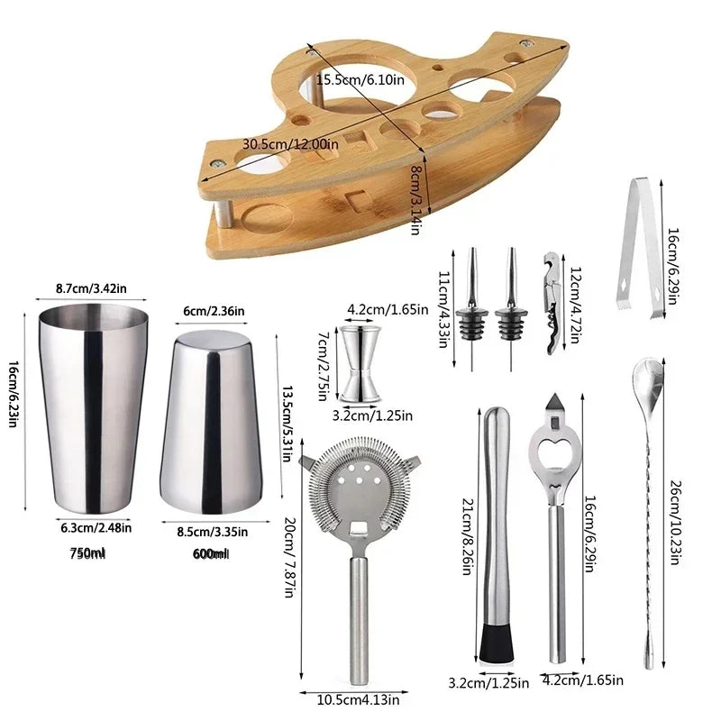 Upors Stainless Steel Cocktail Shaker — Professional Barware Mixer for Drinks