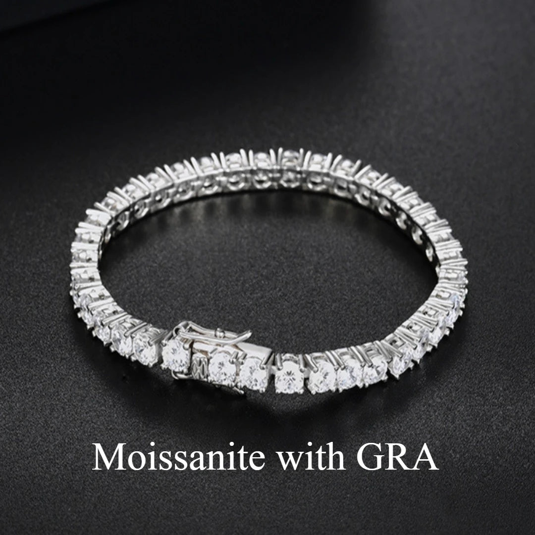 BJXMOSO Moissanite Tennis Bracelet — 925 Sterling Silver Wedding Jewelry