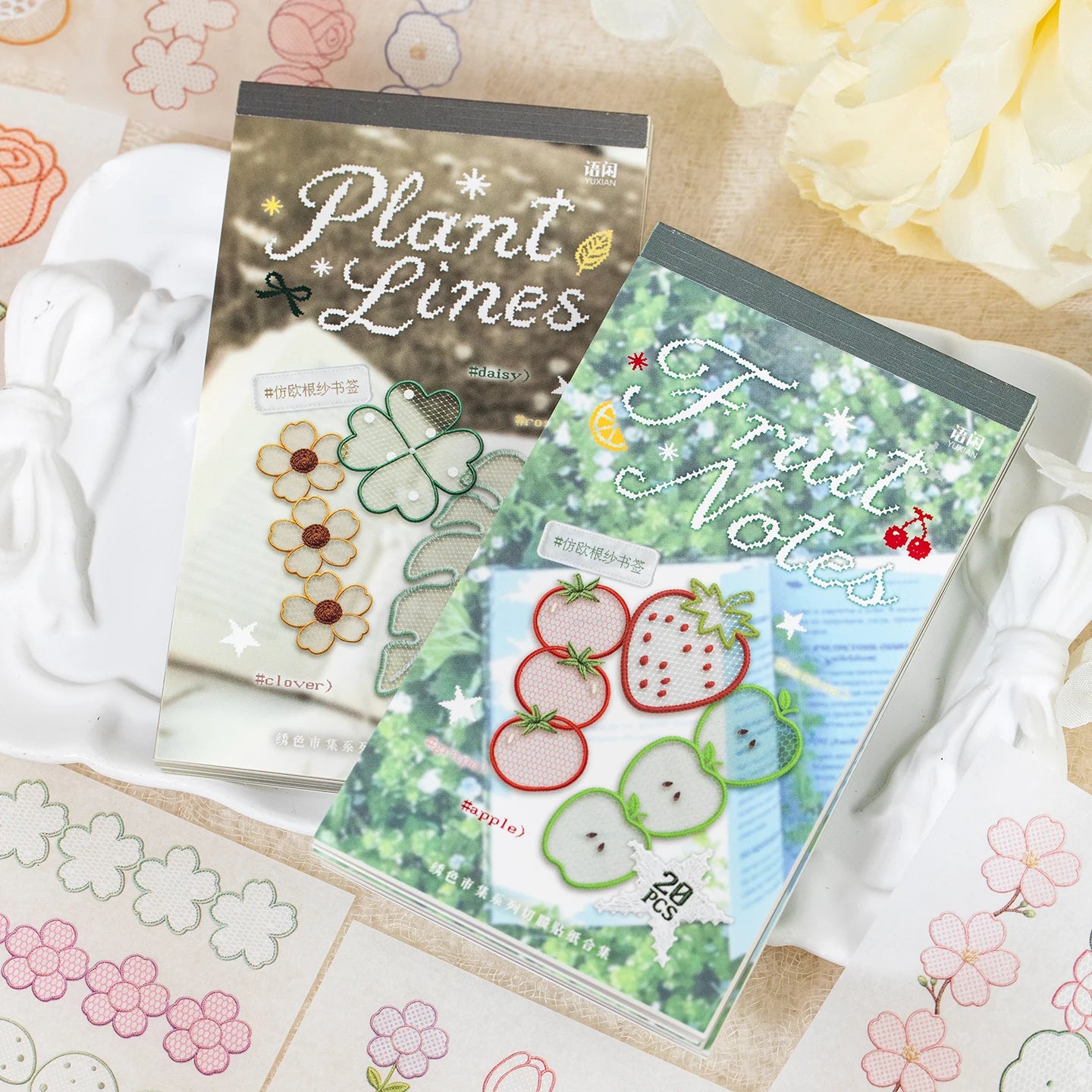 Plant and Fruit Series Sticker Book — Aesthetic Die-Cut Stationery for Scrapbooking