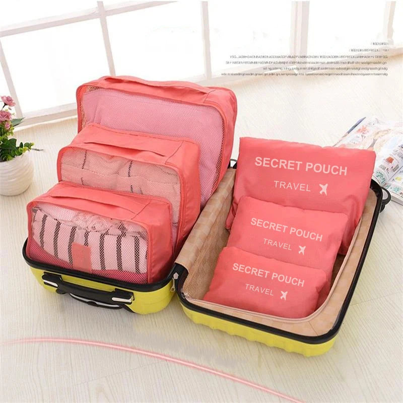 6-Piece Travel Packing Cube Set — Large Capacity Luggage Organizer