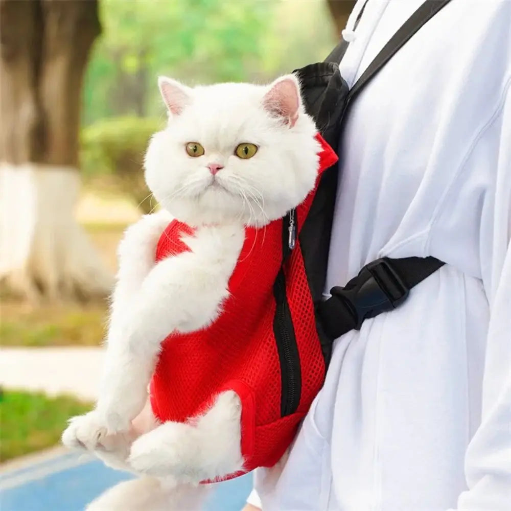 Adjustable Pet Carrier Backpack — Breathable Double Shoulder Bag for Travel
