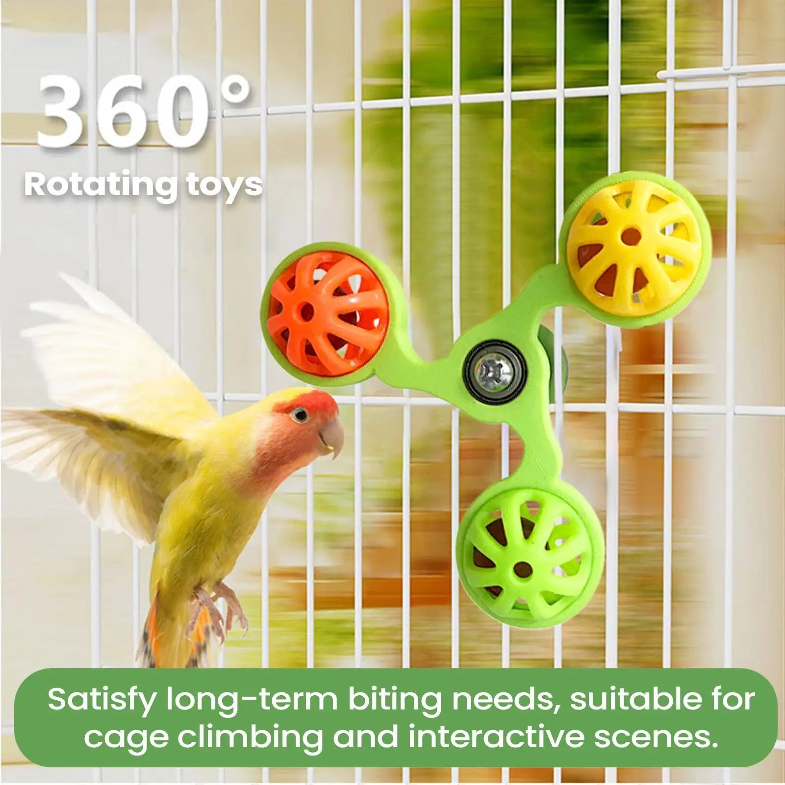 Interactive Rotating Windmill Bird Toy — Enrichment & Chewing Accessory