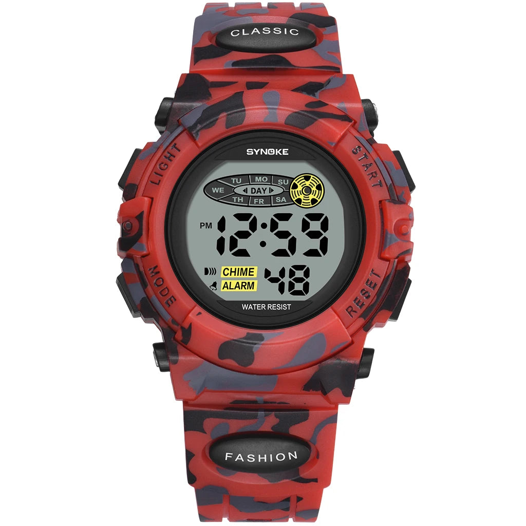 SYNOKE Digital Kids Watch — Waterproof Sport Wristwatch with LED Light