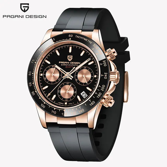 PAGANI DESIGN Men's Quartz Chronograph — Ceramic Bezel & Sapphire Glass Watch