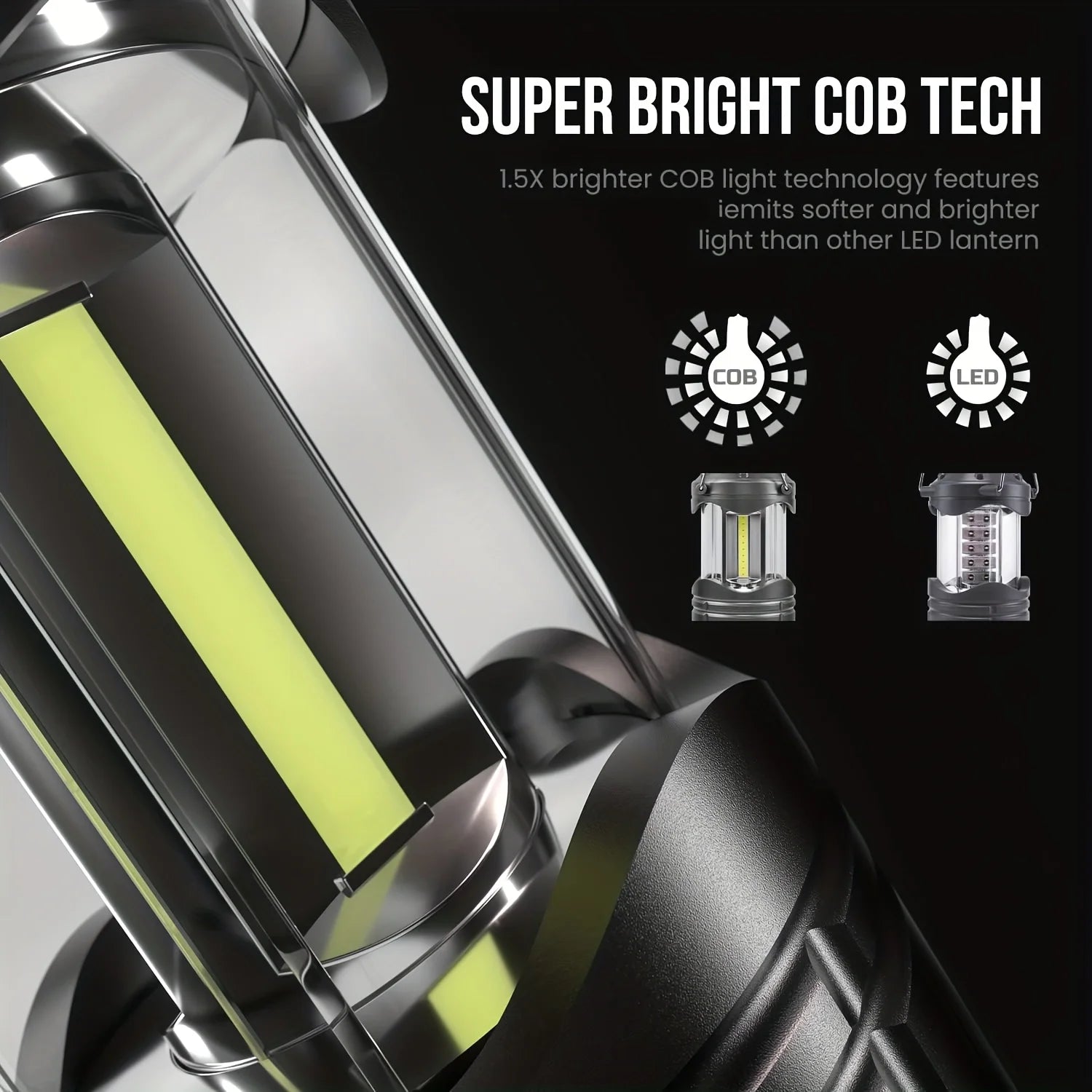 Portable LED Camping Lantern — Compact Collapsible Tent Light for Outdoor Use