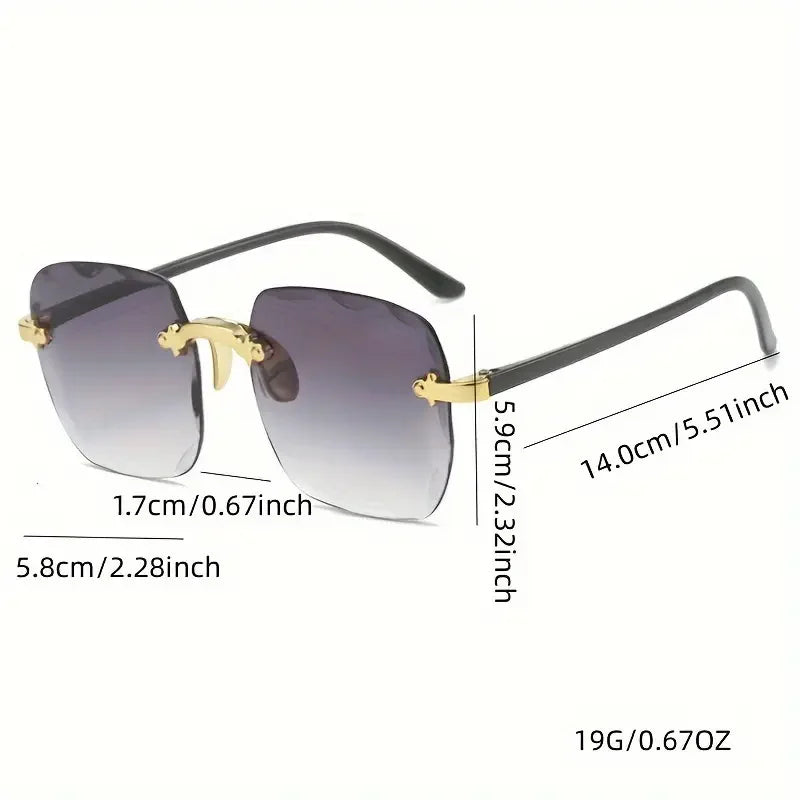 ZXWLYXGX Square Rimless Sunglasses — Luxury Fashion Eyewear Set