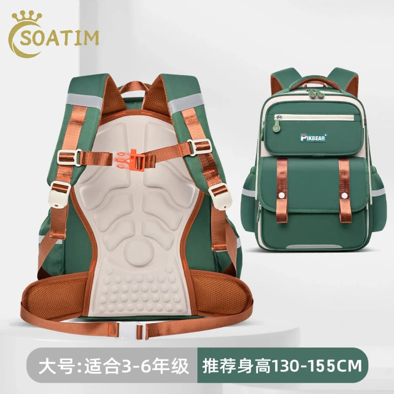 SOATIM Kids School Backpack — Waterproof Oxford Fabric Book Bag
