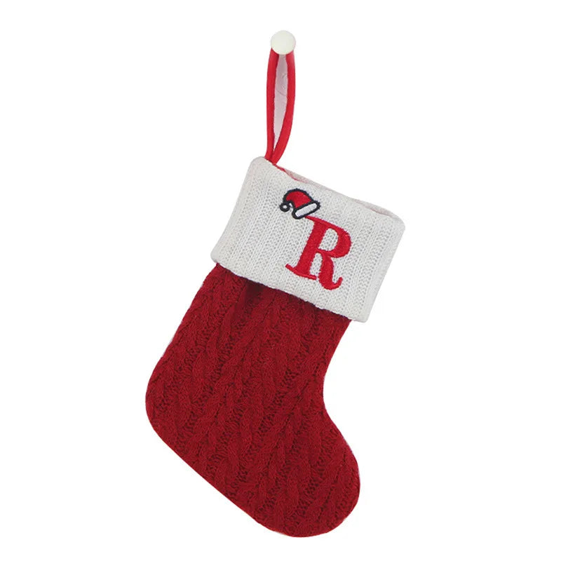 Knitted Snowflake Christmas Stocking — Decorative Holiday Tree Ornament