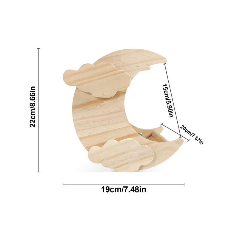 Wooden Moon-Shaped Pet Hideaway — Cozy Small Animal Shelter