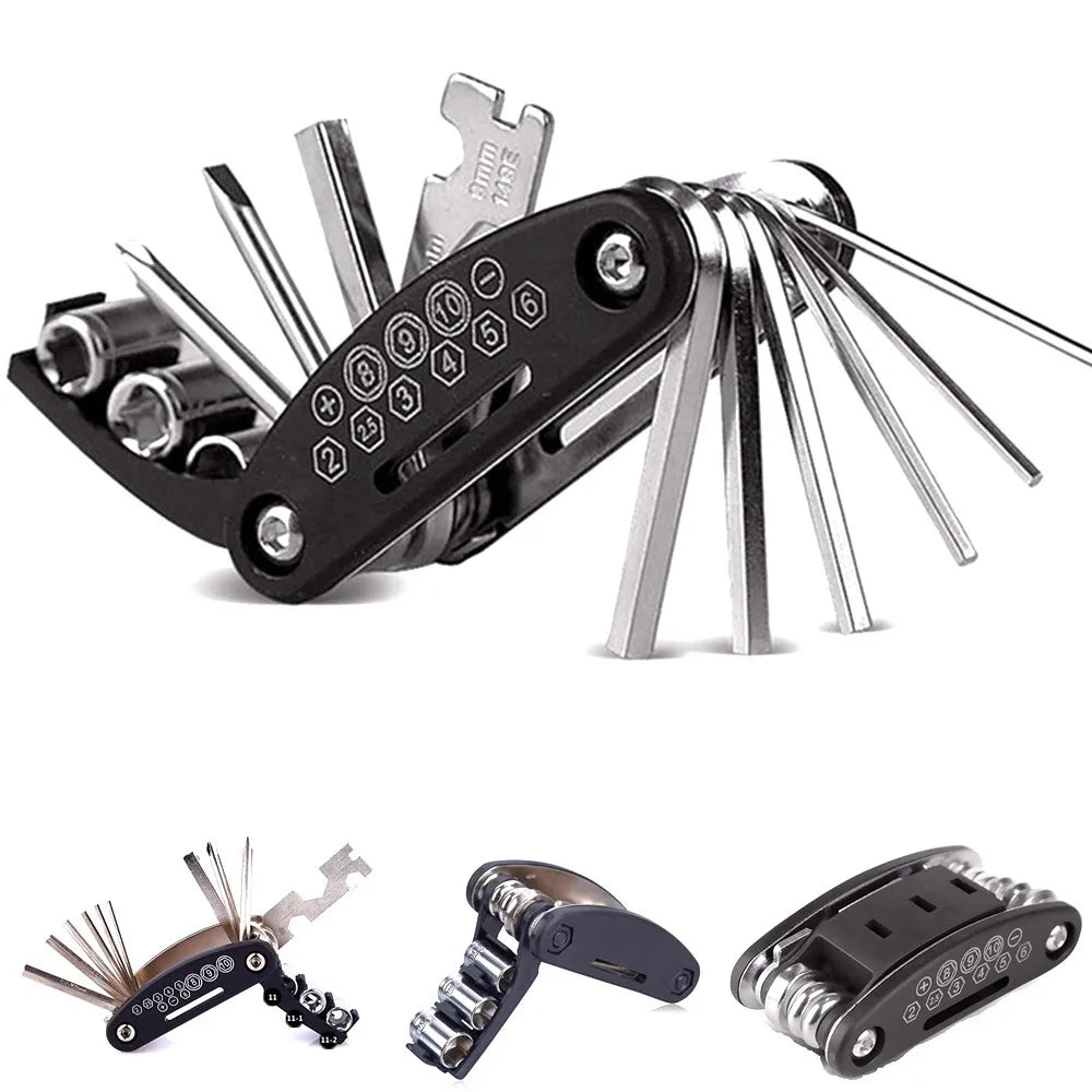 DAYFULI Bicycle Repair Tool Kit — 16-in-1 Multi Tool Set for Road and Mountain Bikes