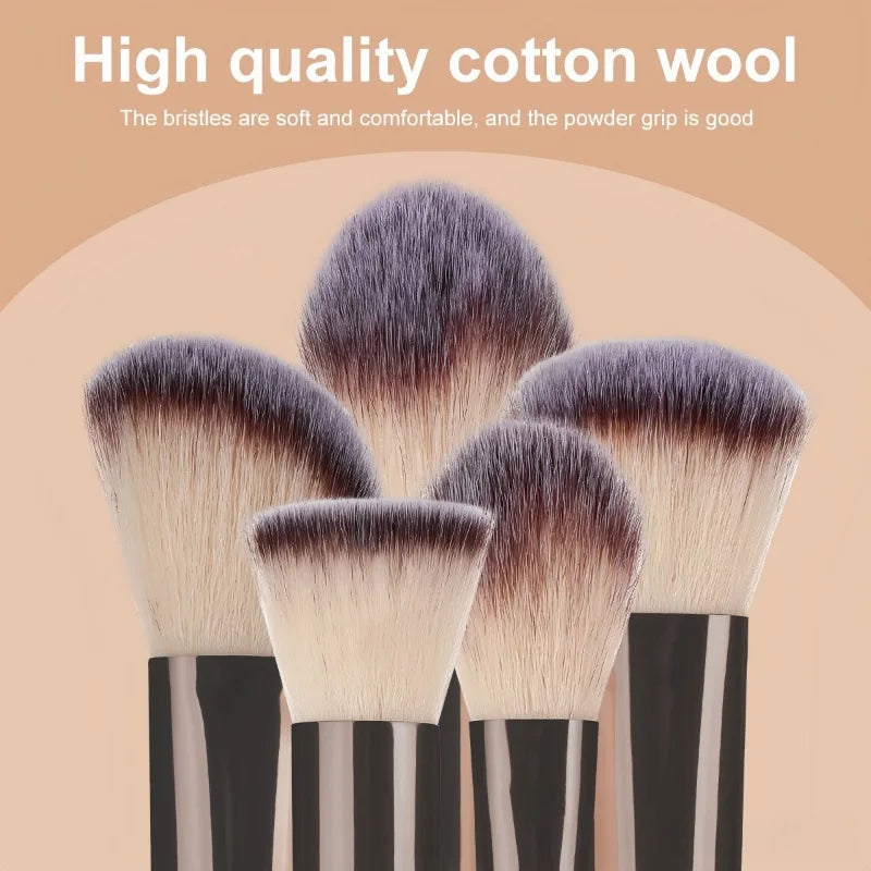 12-Piece Makeup Brush Set — Soft Wool Fiber Brushes with Silver Handles