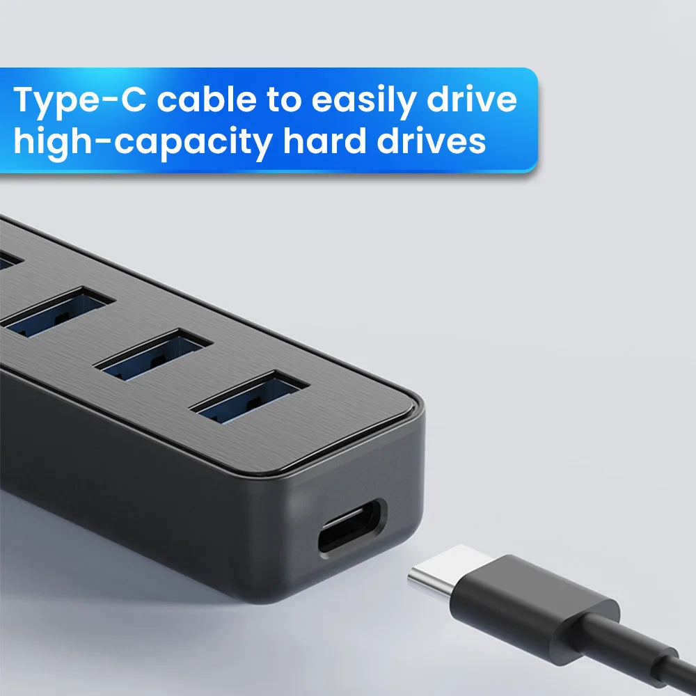 BKRYFUDWH USB 3.0 Type C Hub — 4-Port High Speed Multifunctional Splitter