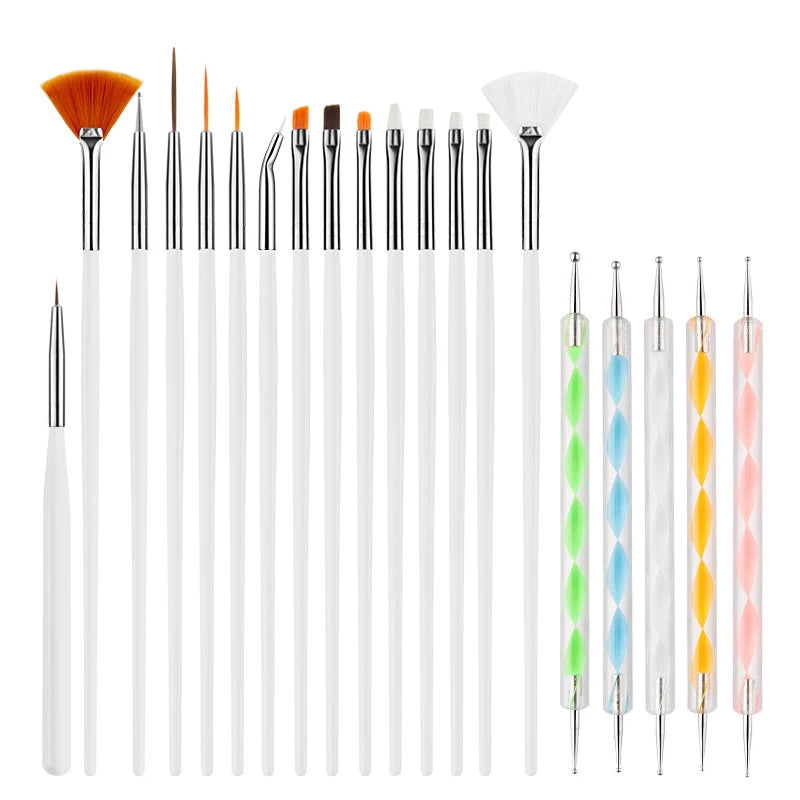 Professional Nail Art Brush Set — Dotting Tools and Design Pens